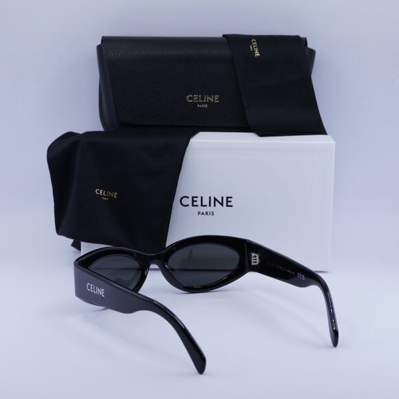 Celine CL40288I 01A MONOCHROMS Sunglasses Black Cat Eye Frame, Grey Lenses - Picture 8 of 9